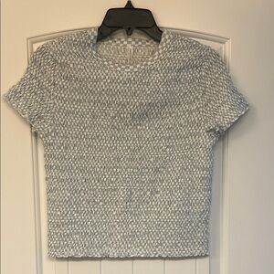 American Eagle textured short sleeve fitted top